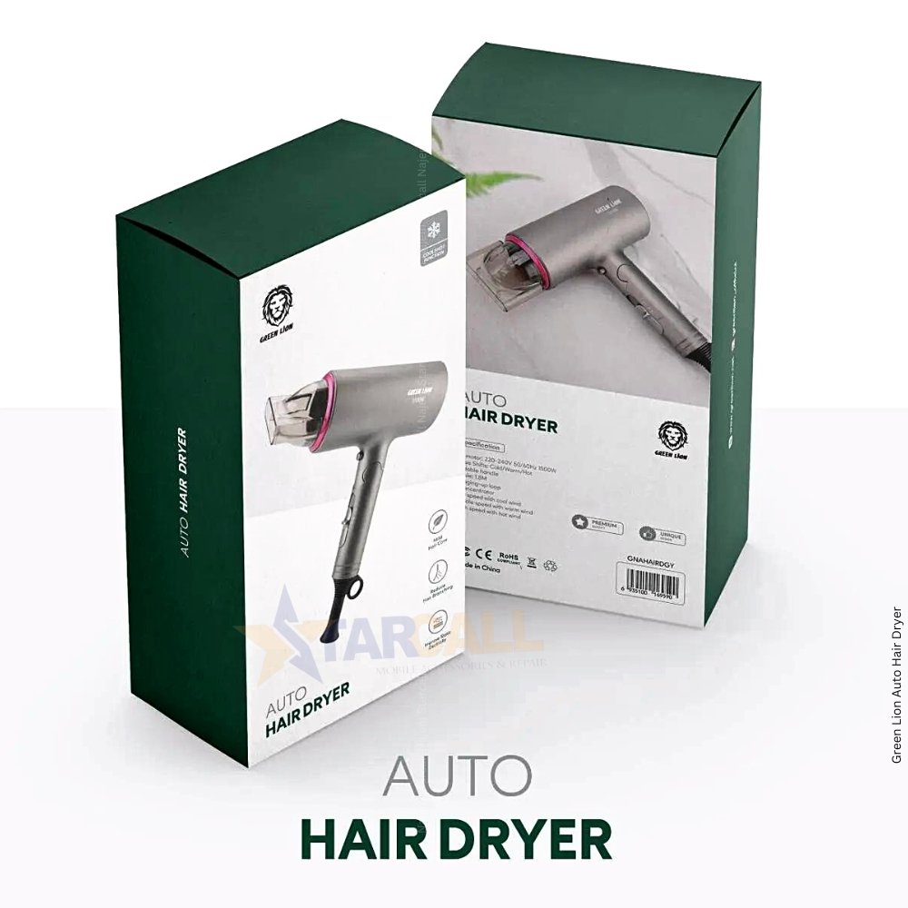 Green Lion Auto Hair Dryer 1500W – Gray | GNAHAIRDGY