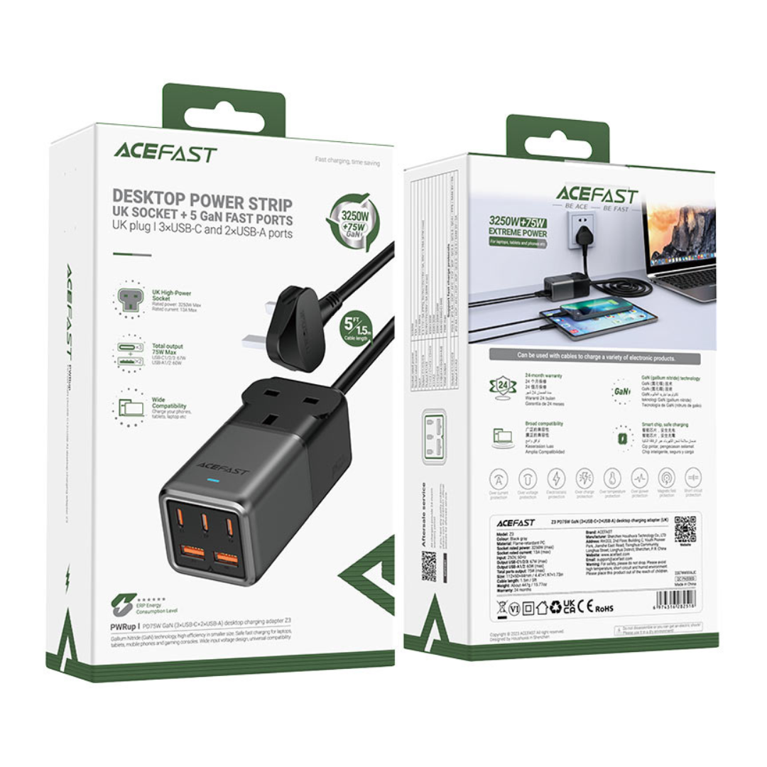 Acefast Z3 PD75W GaN Fast Charge Power Strip