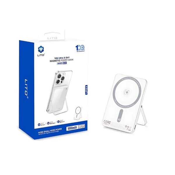 LITO LP03 15W Ultra AI 5in1 Magnetic Power Bank