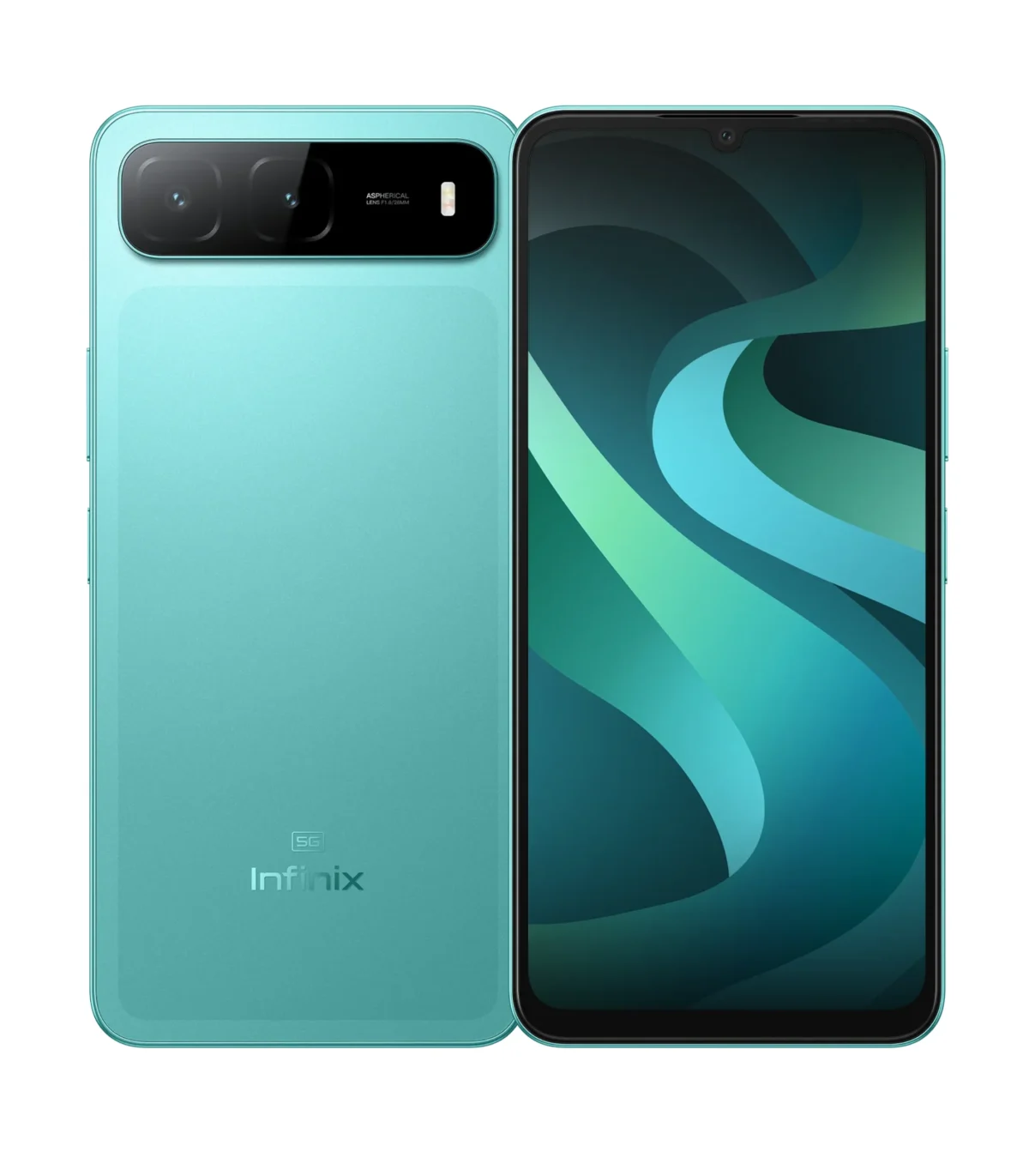Infinix Hot 60i 5G Monsoon Green rear design